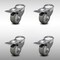Service Caster 3.5 Inch SS Gray Polyurethane Swivel Bolt Hole Caster Set with Total Lock Brake SCC-SSBHTTL20S3514-PPUB-4 - alternate 1